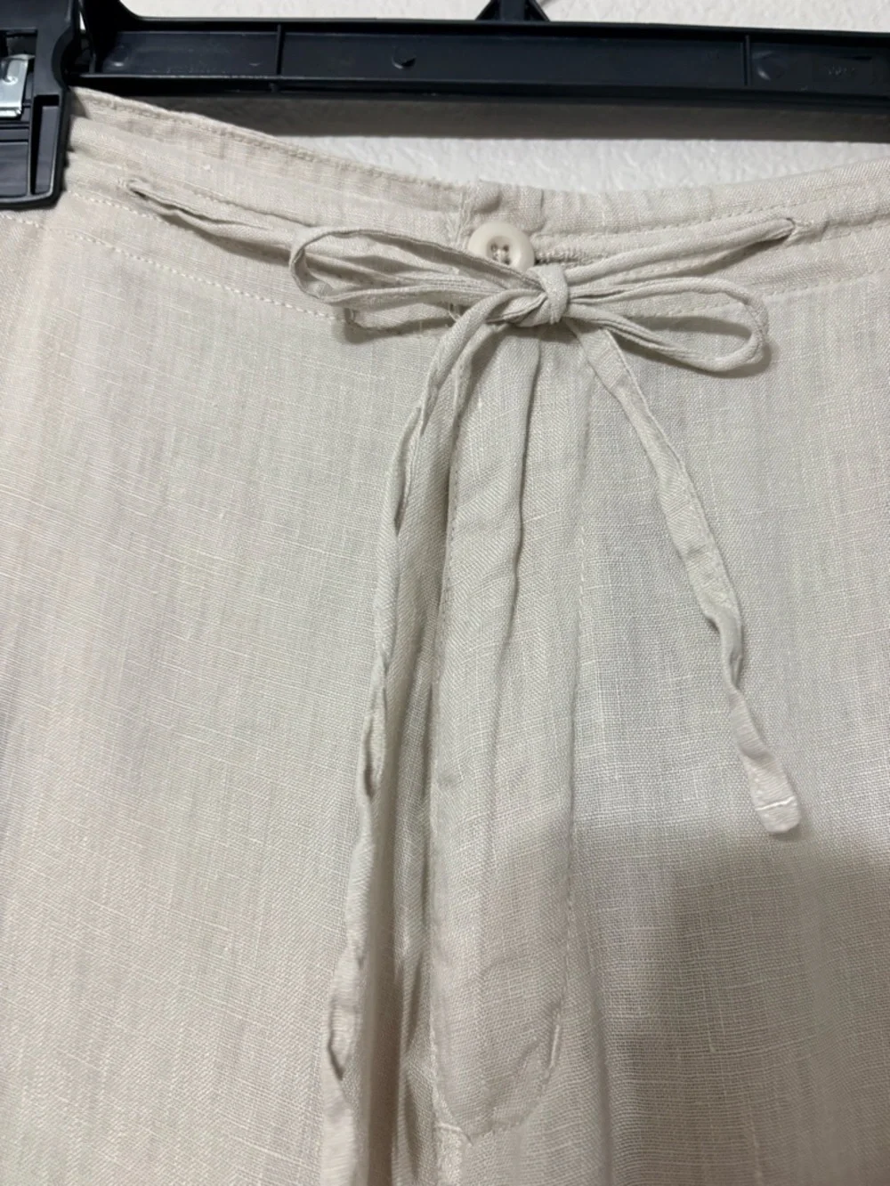 Men's Bruno New York Beige Linen Relaxed Fit Drawstring Casual Pants Pockets M‎